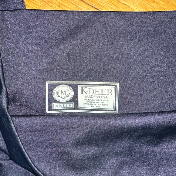 K Deer Ankle Slate Grey Leggings Size Medium Mid Rise High Waisted - Picture 2 of 8